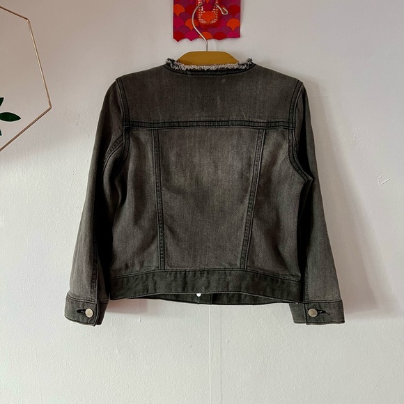 GAP 1969 Kids XS denim jacket grey/black distressed 7/8 buttons fall back2school - Picture 10 of 14
